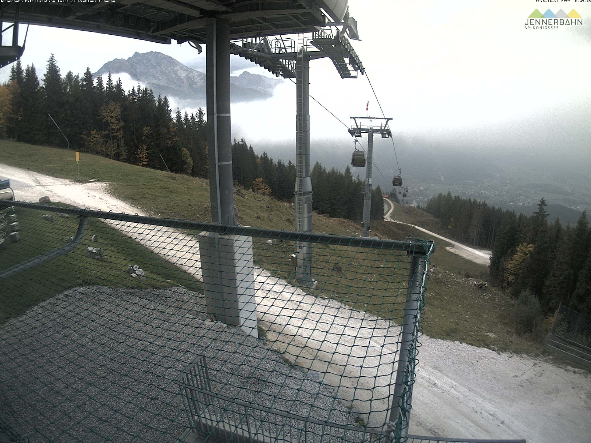 Archiv Foto Webcam Blick von der Mittelstation der Jennerbahn