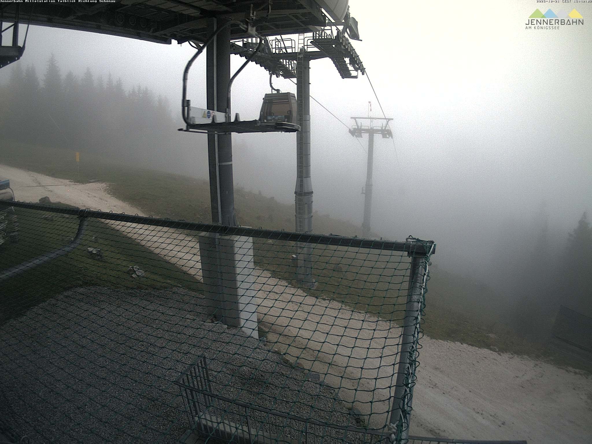 Archiv Foto Webcam Blick von der Mittelstation der Jennerbahn