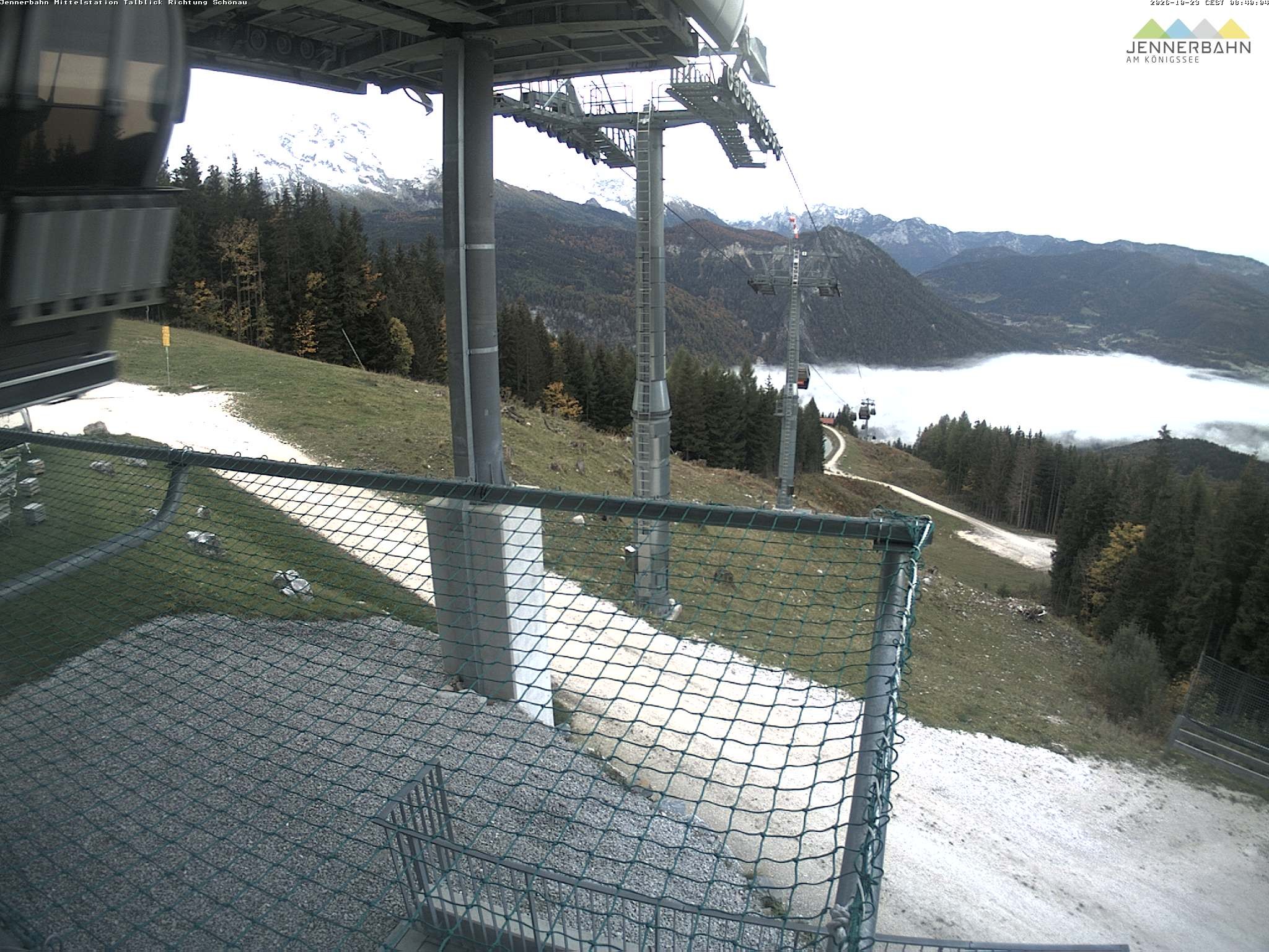 Archiv Foto Webcam Blick von der Mittelstation der Jennerbahn