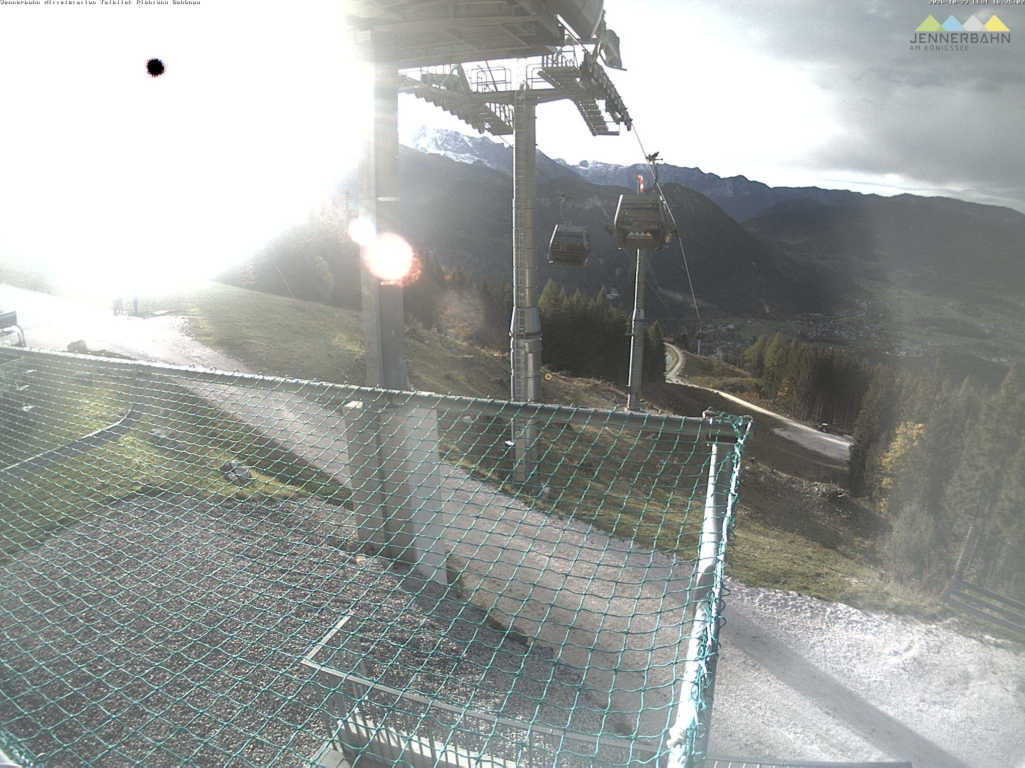 Archiv Foto Webcam Blick von der Mittelstation der Jennerbahn