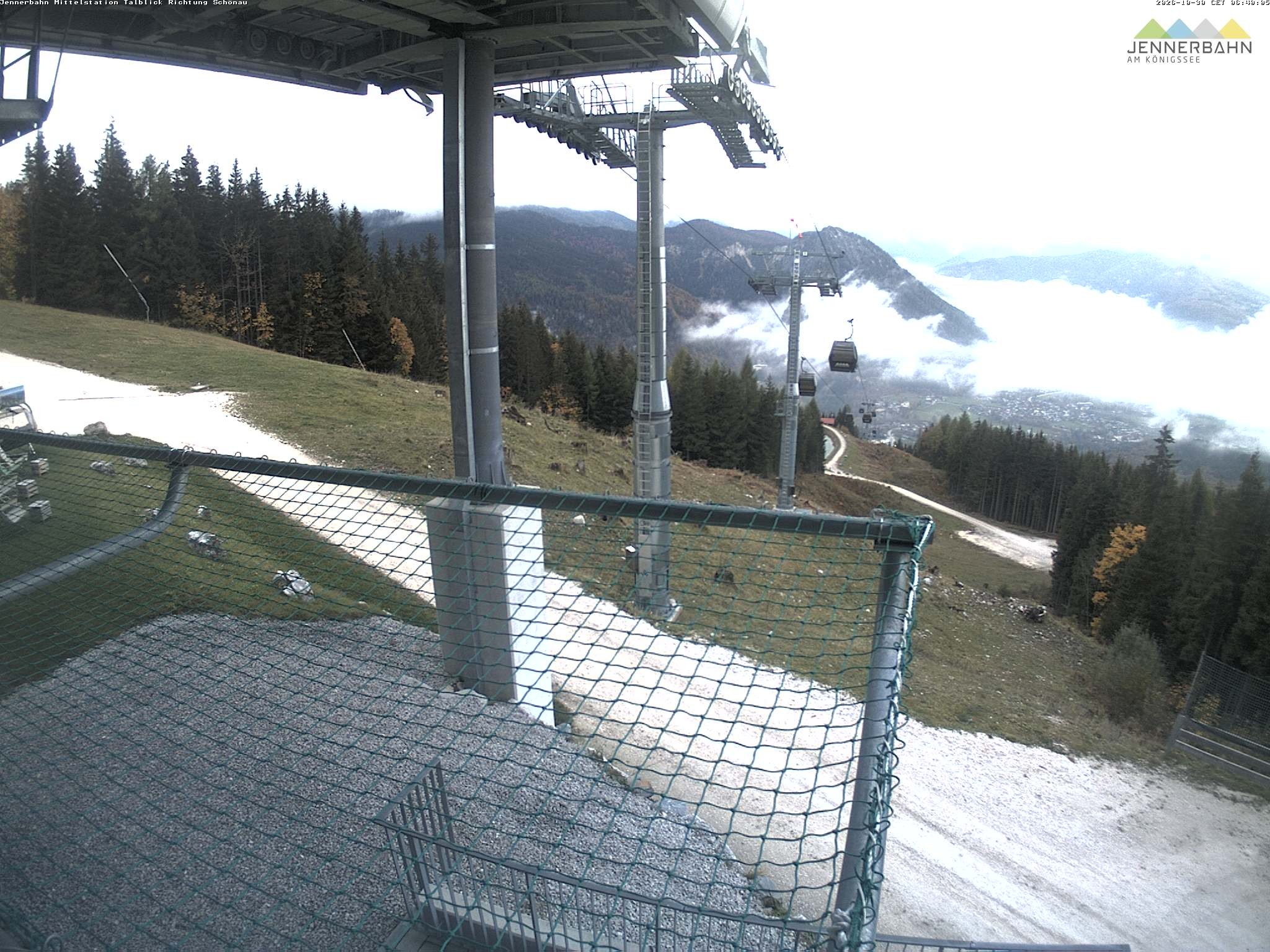Archiv Foto Webcam Blick von der Mittelstation der Jennerbahn