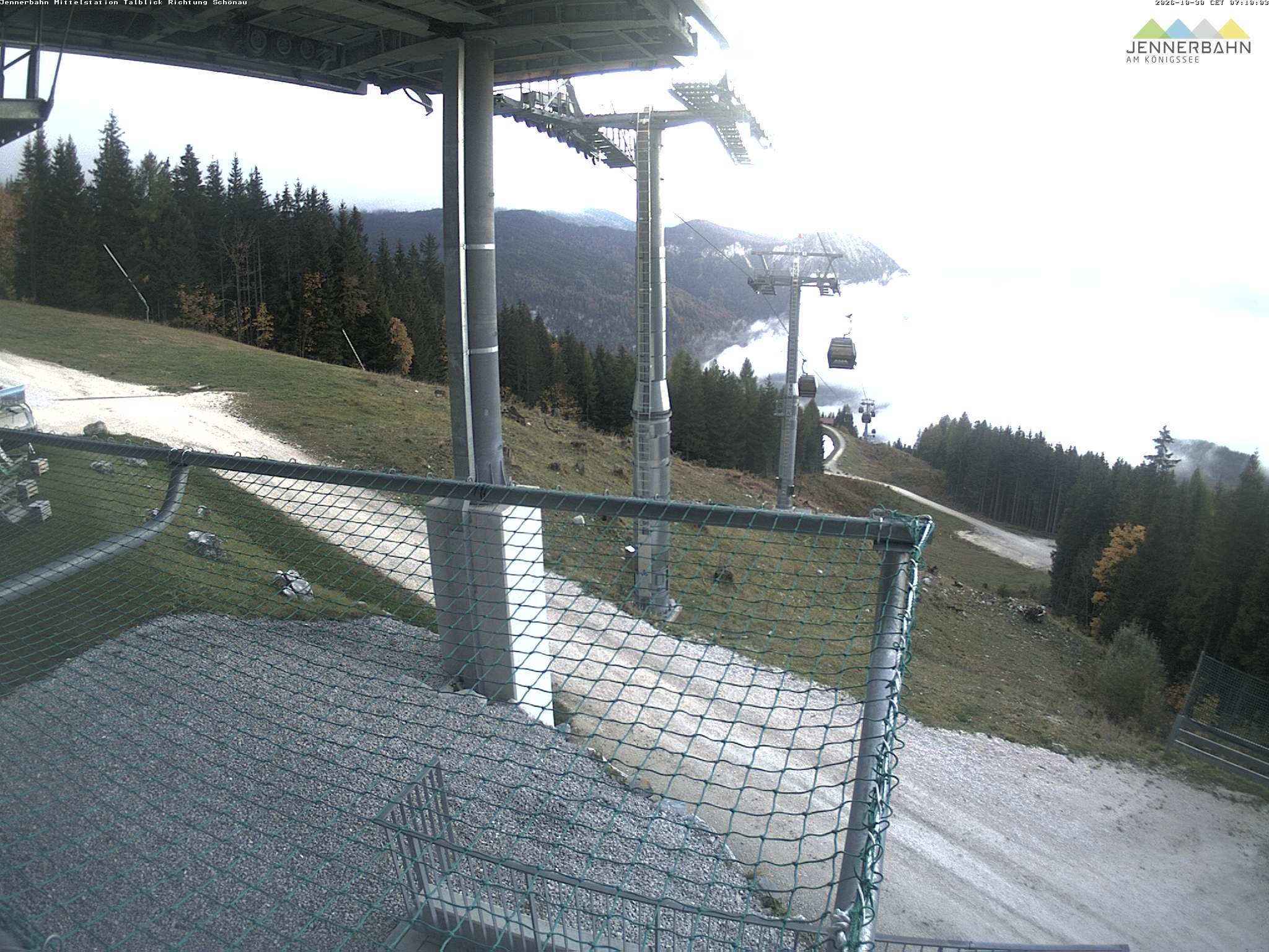 Archiv Foto Webcam Blick von der Mittelstation der Jennerbahn