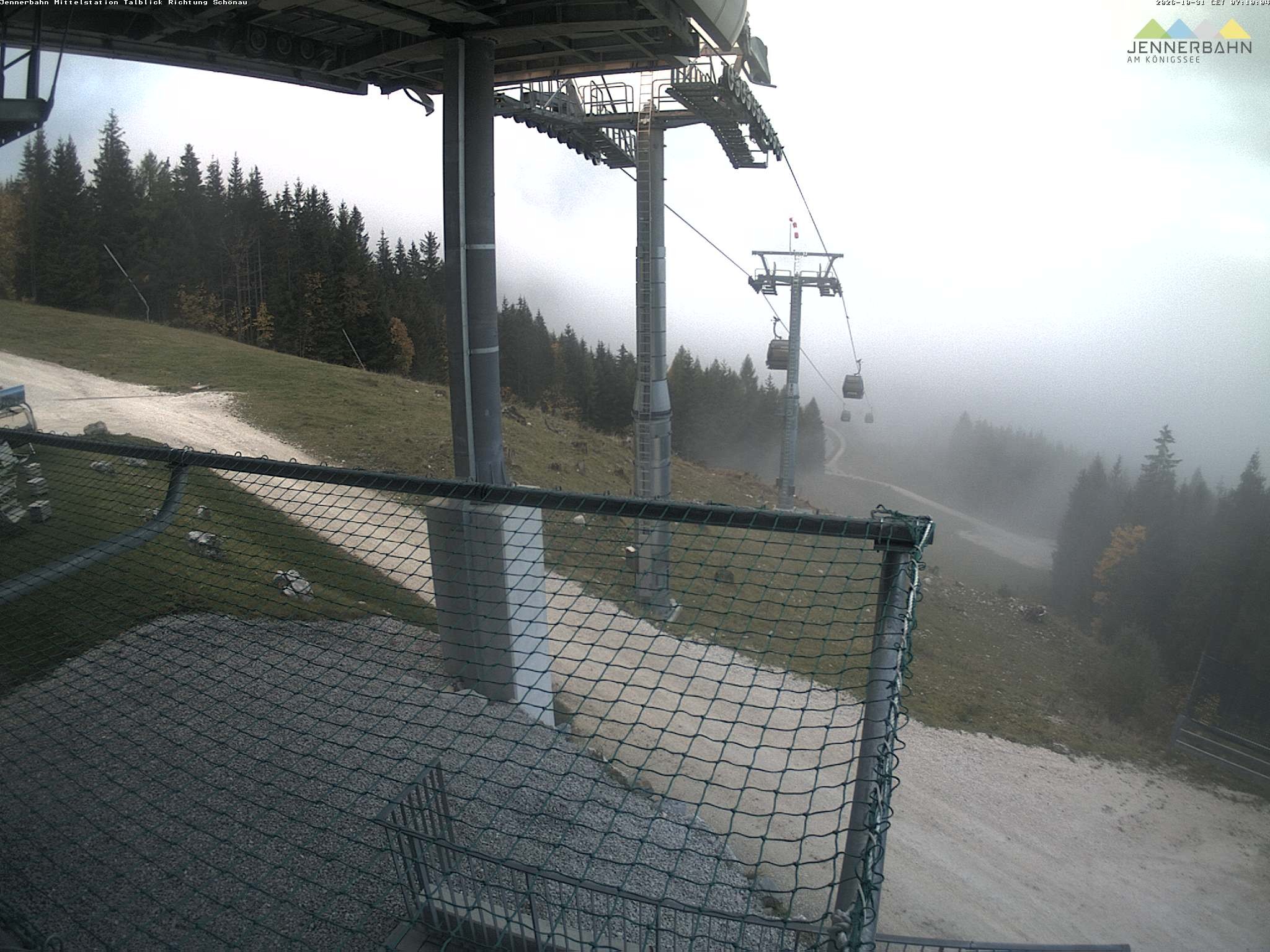 Archiv Foto Webcam Blick von der Mittelstation der Jennerbahn