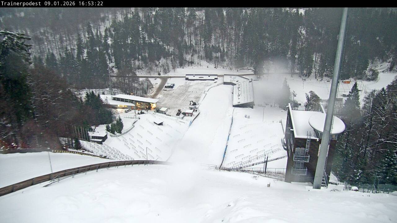 Archiv Foto Webcam Willingen: Blick Schanzentisch der Skisprungschanze