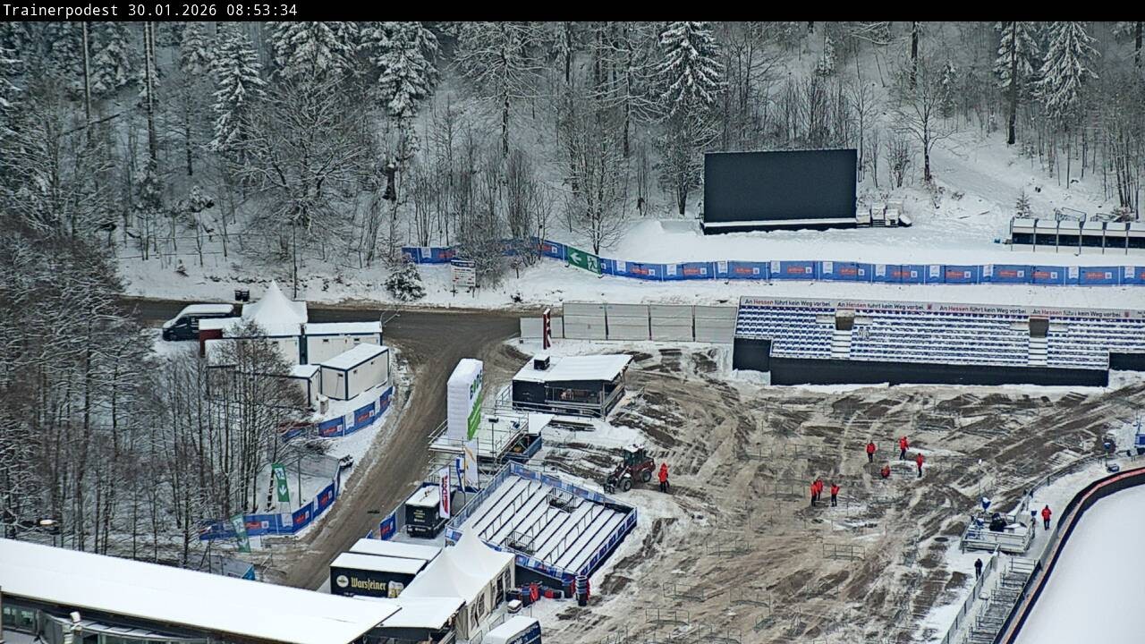 Archiv Foto Webcam Willingen: Blick Schanzentisch der Skisprungschanze