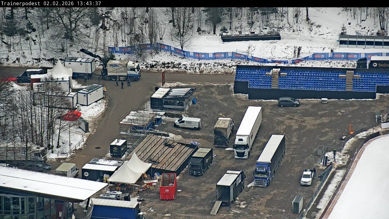 Archiv Foto Webcam Willingen: Blick Schanzentisch der Skisprungschanze