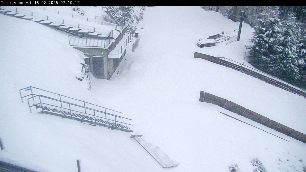 Archiv Foto Webcam Willingen: Blick Schanzentisch der Skisprungschanze