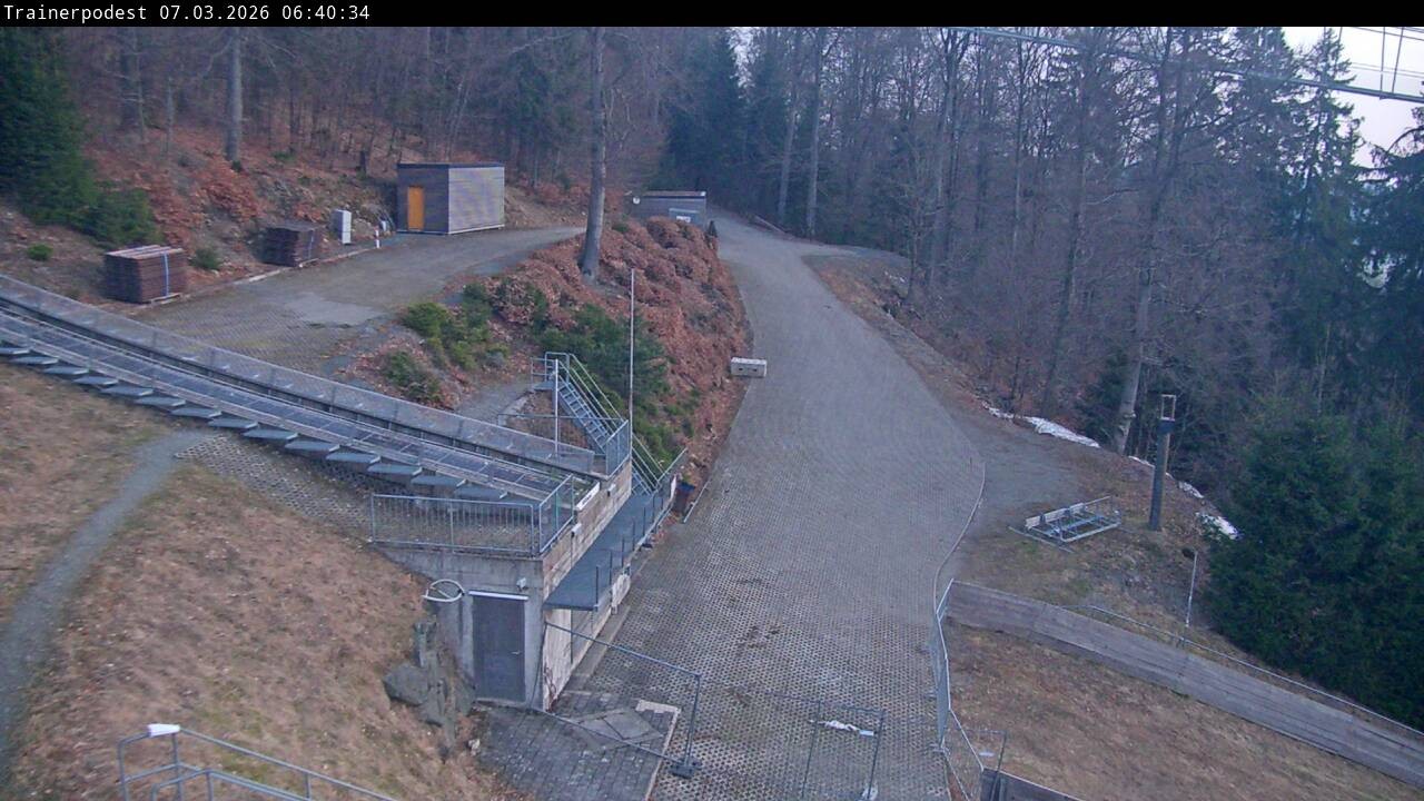 Archiv Foto Webcam Willingen: Blick Schanzentisch der Skisprungschanze