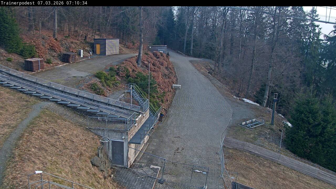 Archiv Foto Webcam Willingen: Blick Schanzentisch der Skisprungschanze