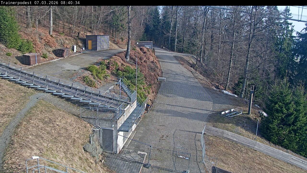 Archiv Foto Webcam Willingen: Blick Schanzentisch der Skisprungschanze