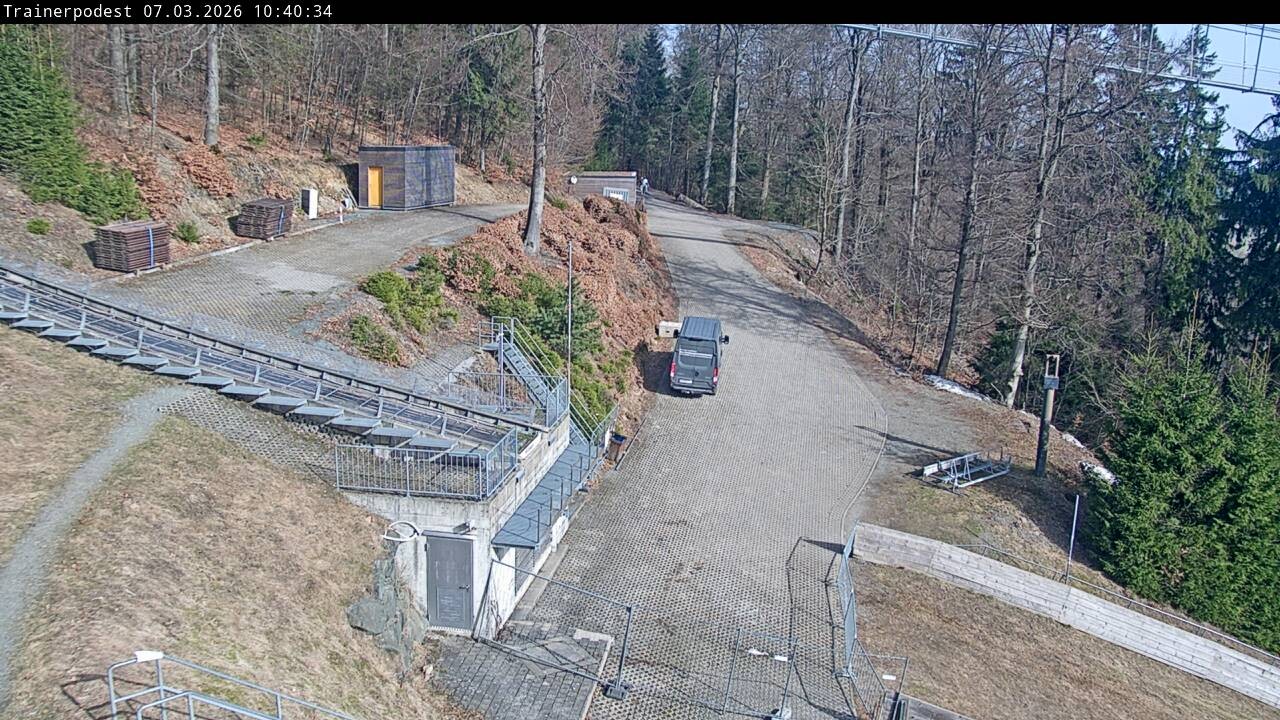Archiv Foto Webcam Willingen: Blick Schanzentisch der Skisprungschanze