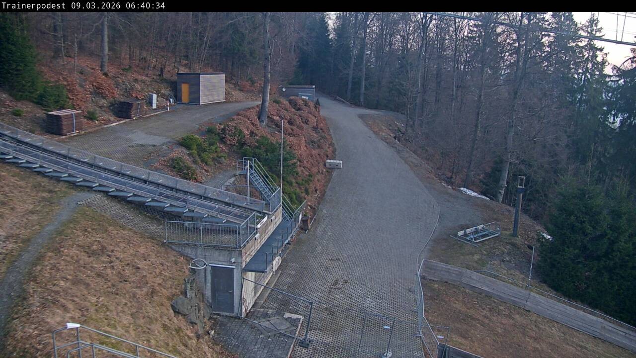 Archiv Foto Webcam Willingen: Blick Schanzentisch der Skisprungschanze