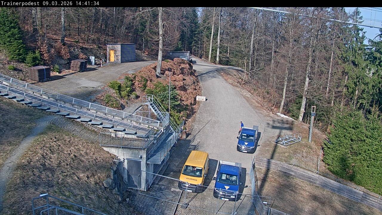 Archiv Foto Webcam Willingen: Blick Schanzentisch der Skisprungschanze