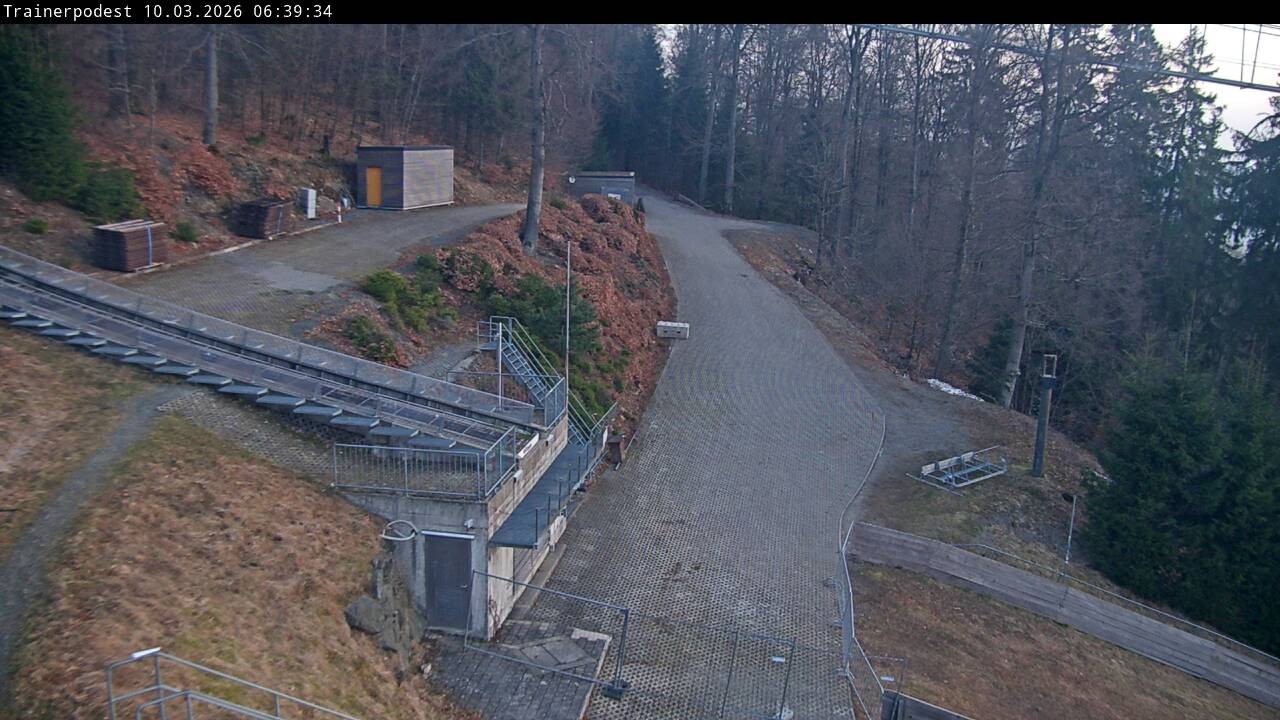 Archiv Foto Webcam Willingen: Blick Schanzentisch der Skisprungschanze