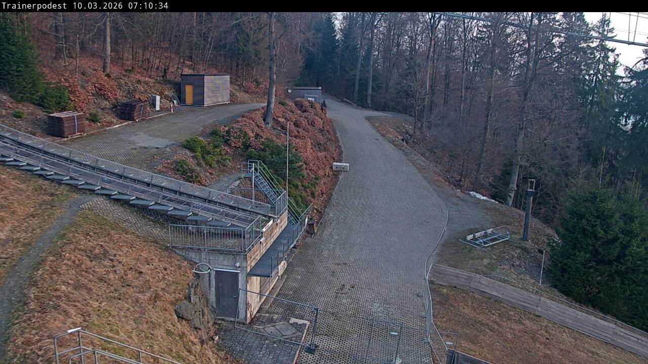 Archiv Foto Webcam Willingen: Blick Schanzentisch der Skisprungschanze