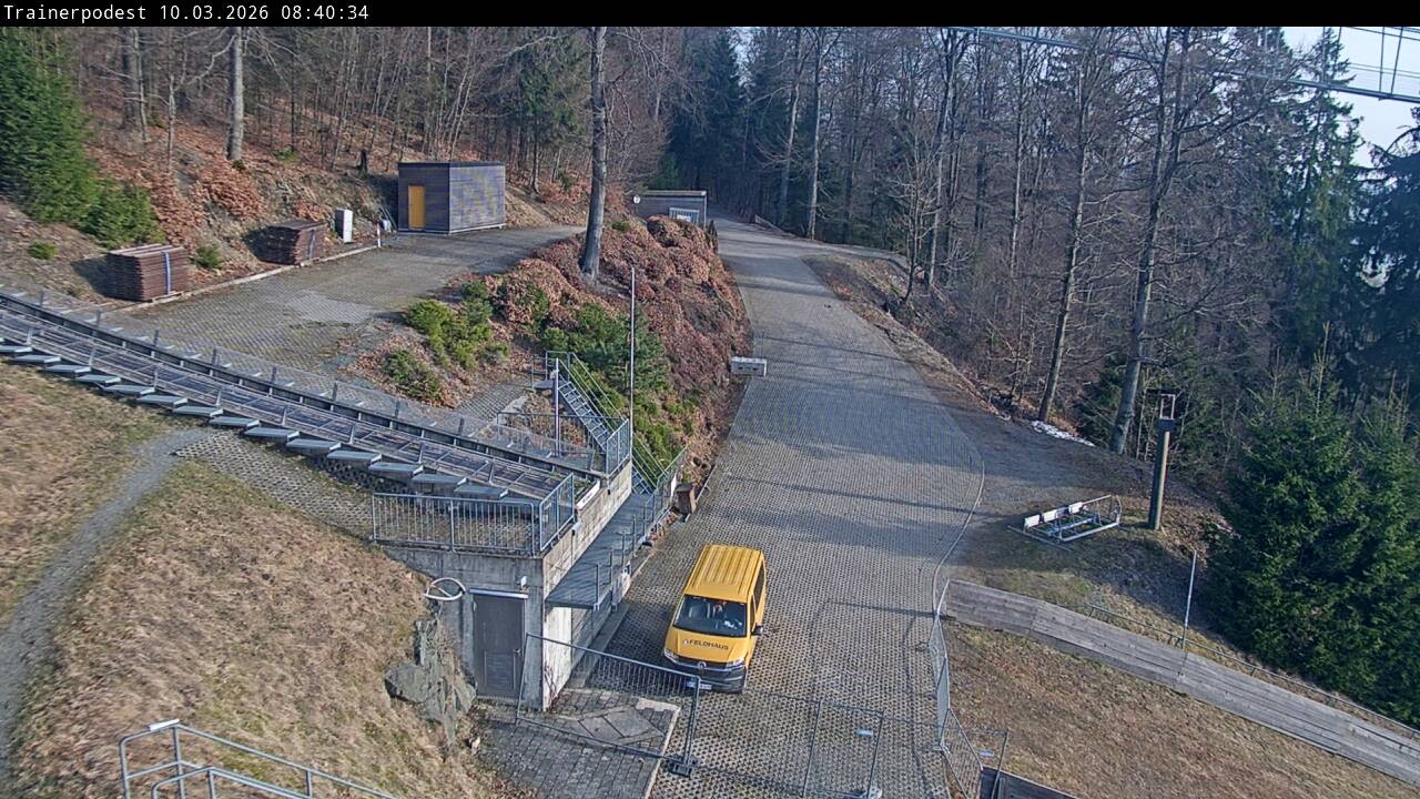 Archiv Foto Webcam Willingen: Blick Schanzentisch der Skisprungschanze