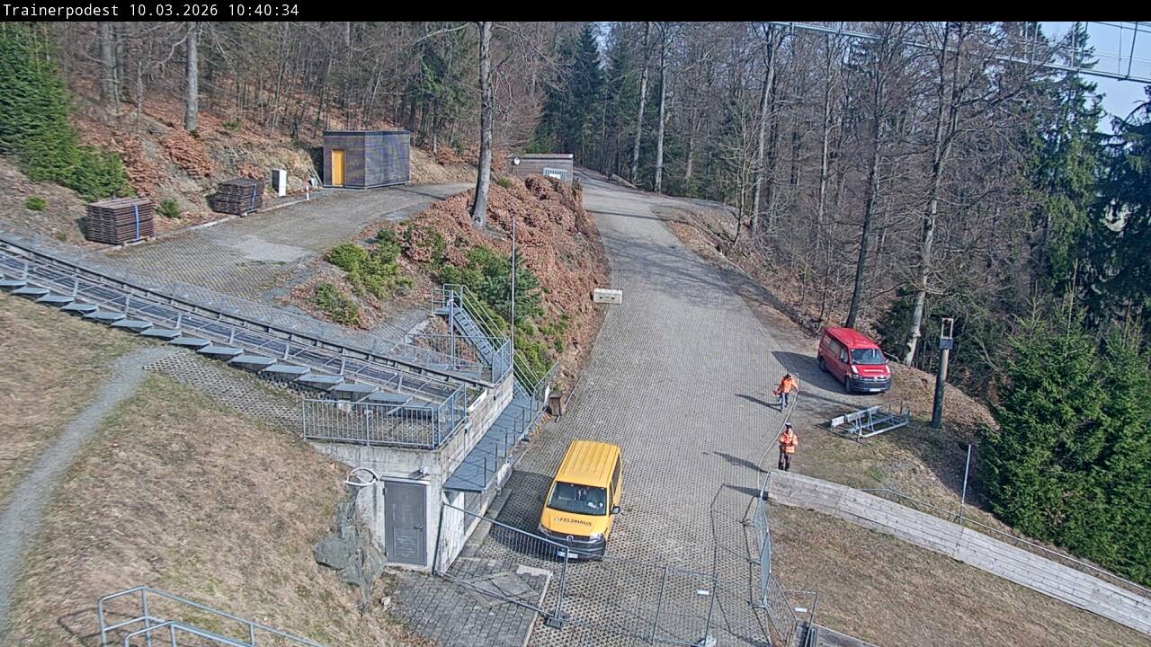 Archiv Foto Webcam Willingen: Blick Schanzentisch der Skisprungschanze