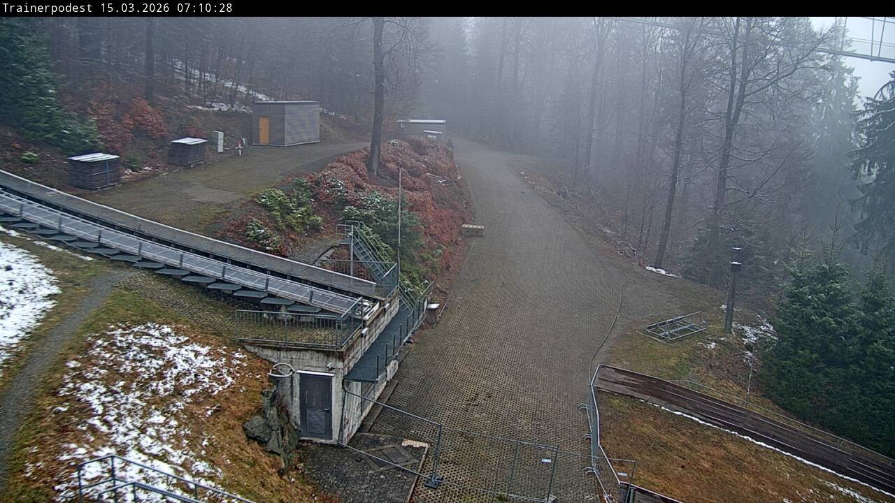 Archiv Foto Webcam Willingen: Blick Schanzentisch der Skisprungschanze