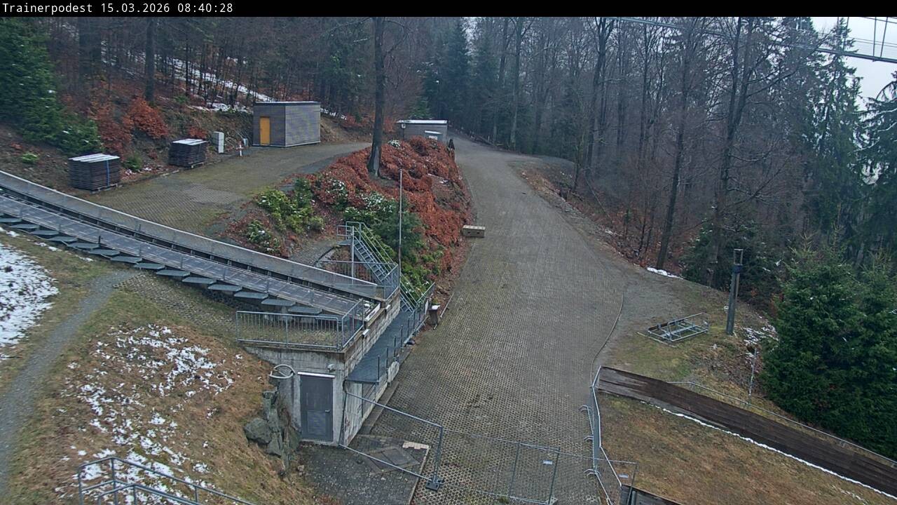 Archiv Foto Webcam Willingen: Blick Schanzentisch der Skisprungschanze