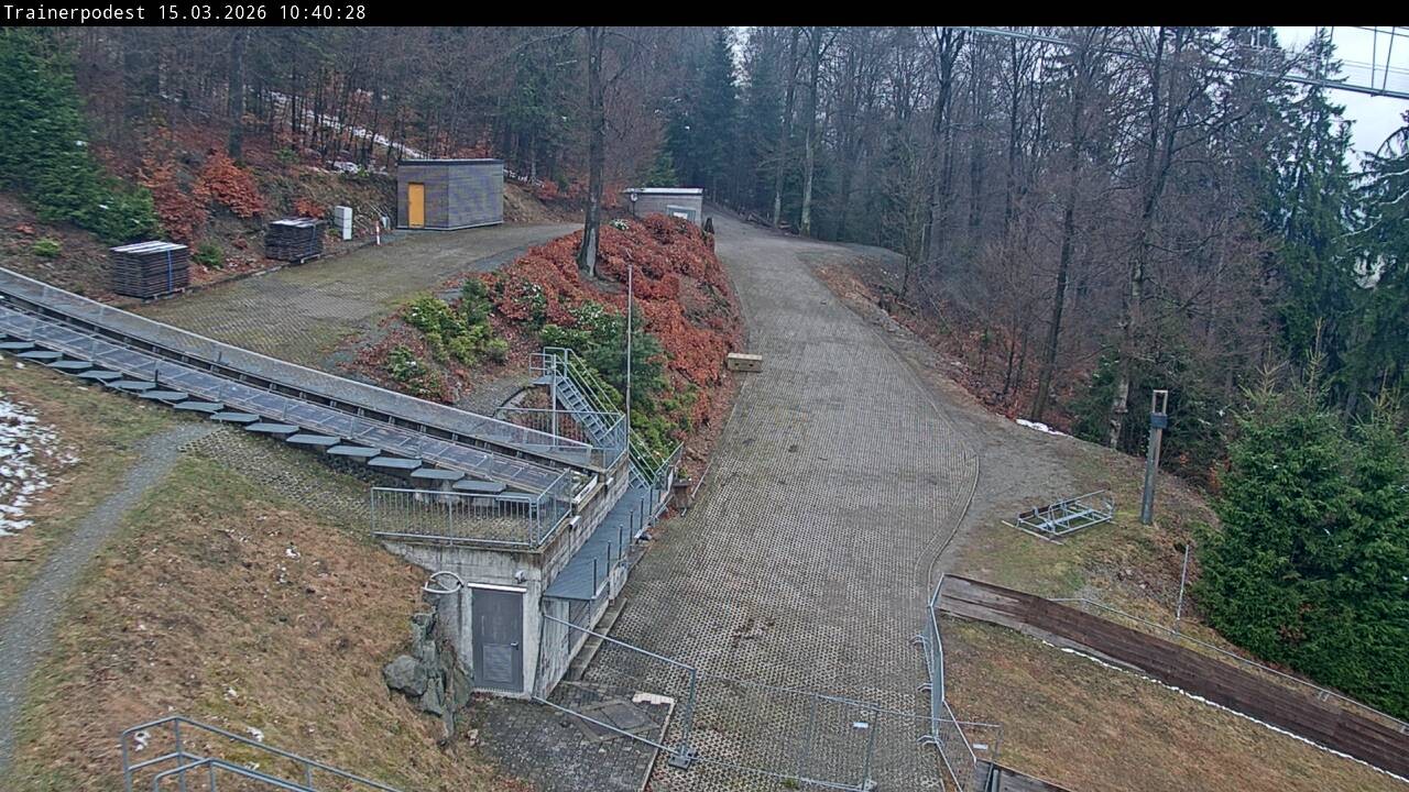 Archiv Foto Webcam Willingen: Blick Schanzentisch der Skisprungschanze