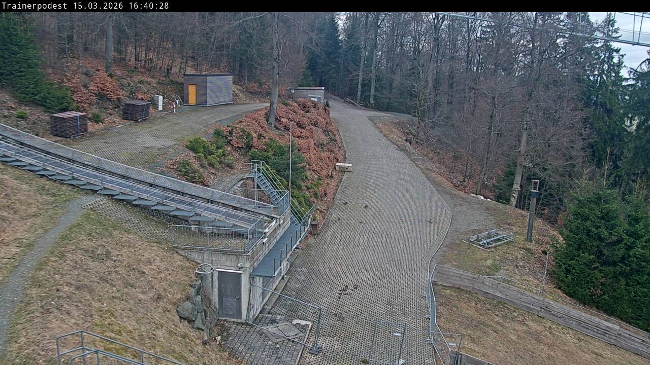 Archiv Foto Webcam Willingen: Blick Schanzentisch der Skisprungschanze