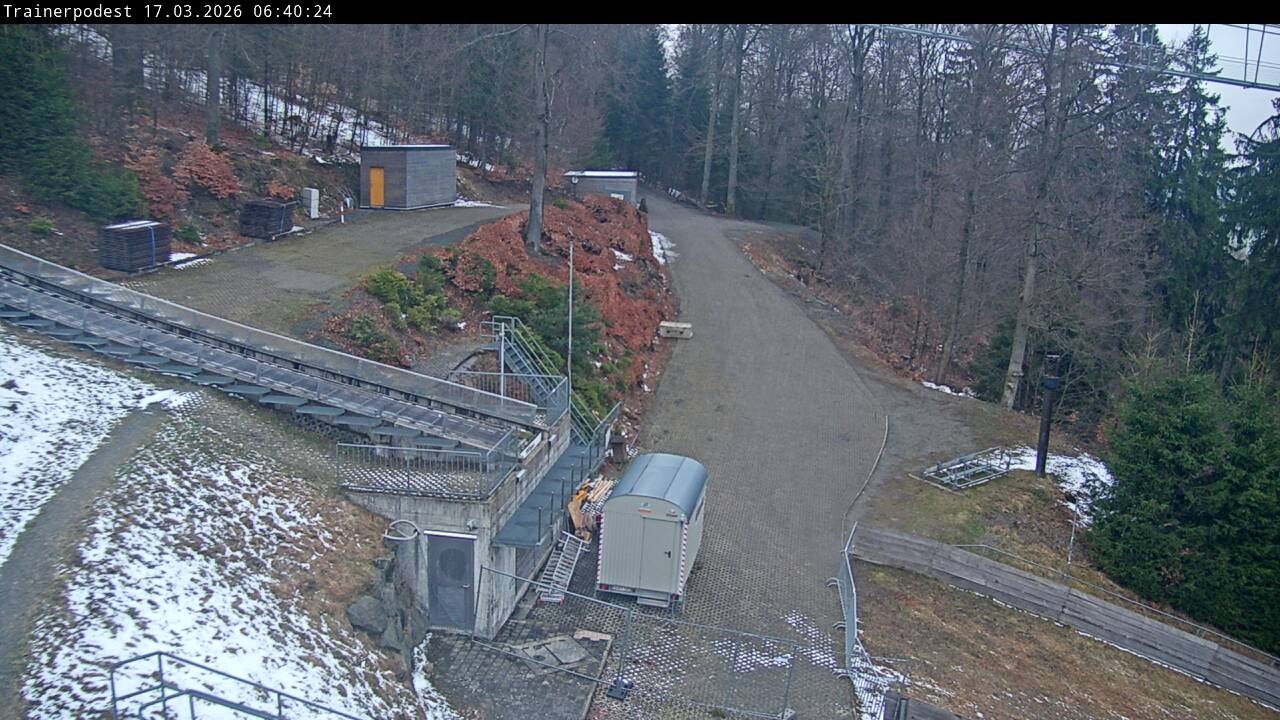 Archiv Foto Webcam Willingen: Blick Schanzentisch der Skisprungschanze