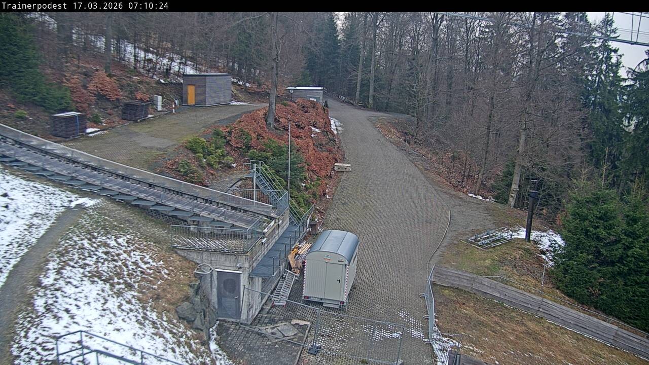 Archiv Foto Webcam Willingen: Blick Schanzentisch der Skisprungschanze