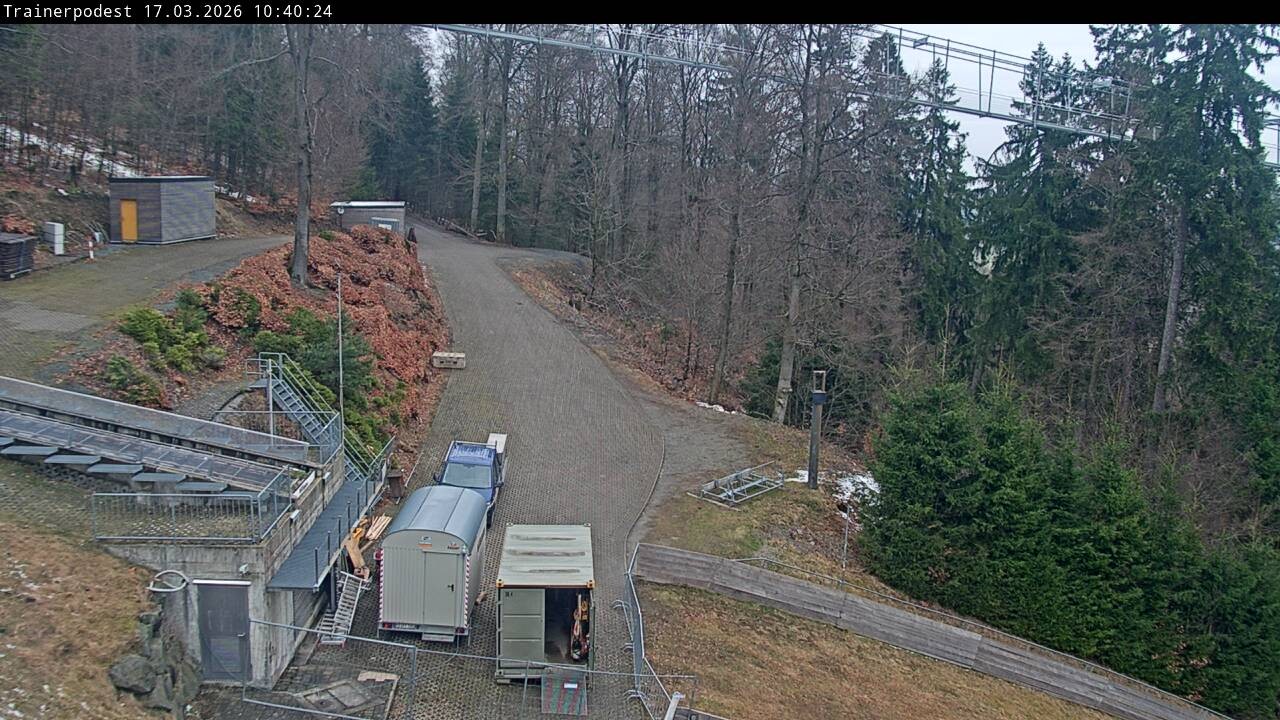Archiv Foto Webcam Willingen: Blick Schanzentisch der Skisprungschanze
