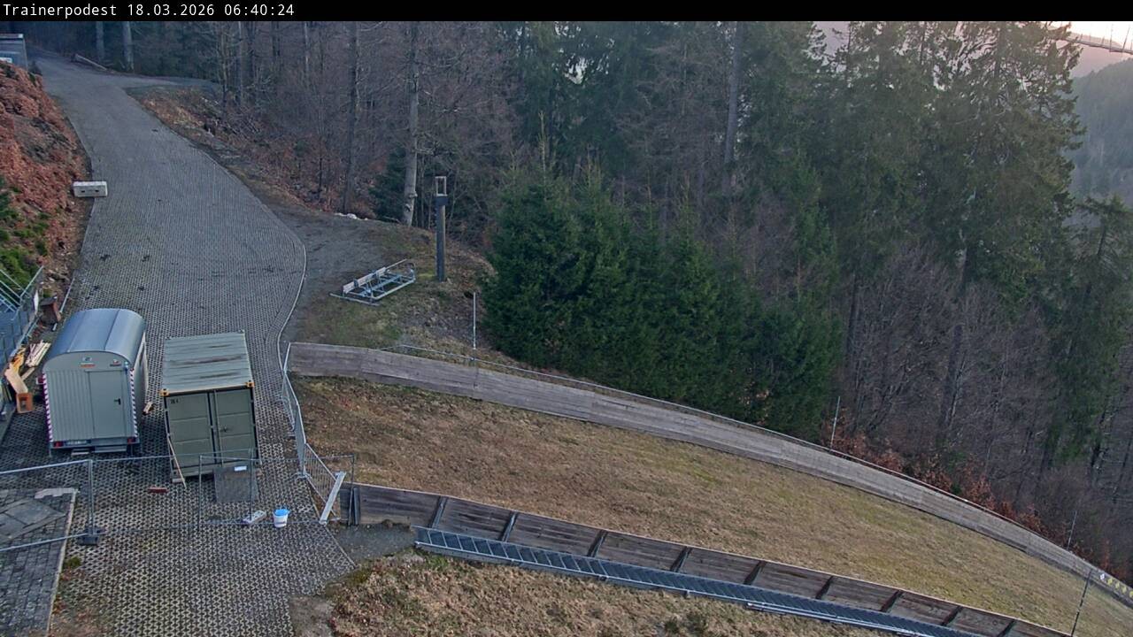 Archiv Foto Webcam Willingen: Blick Schanzentisch der Skisprungschanze