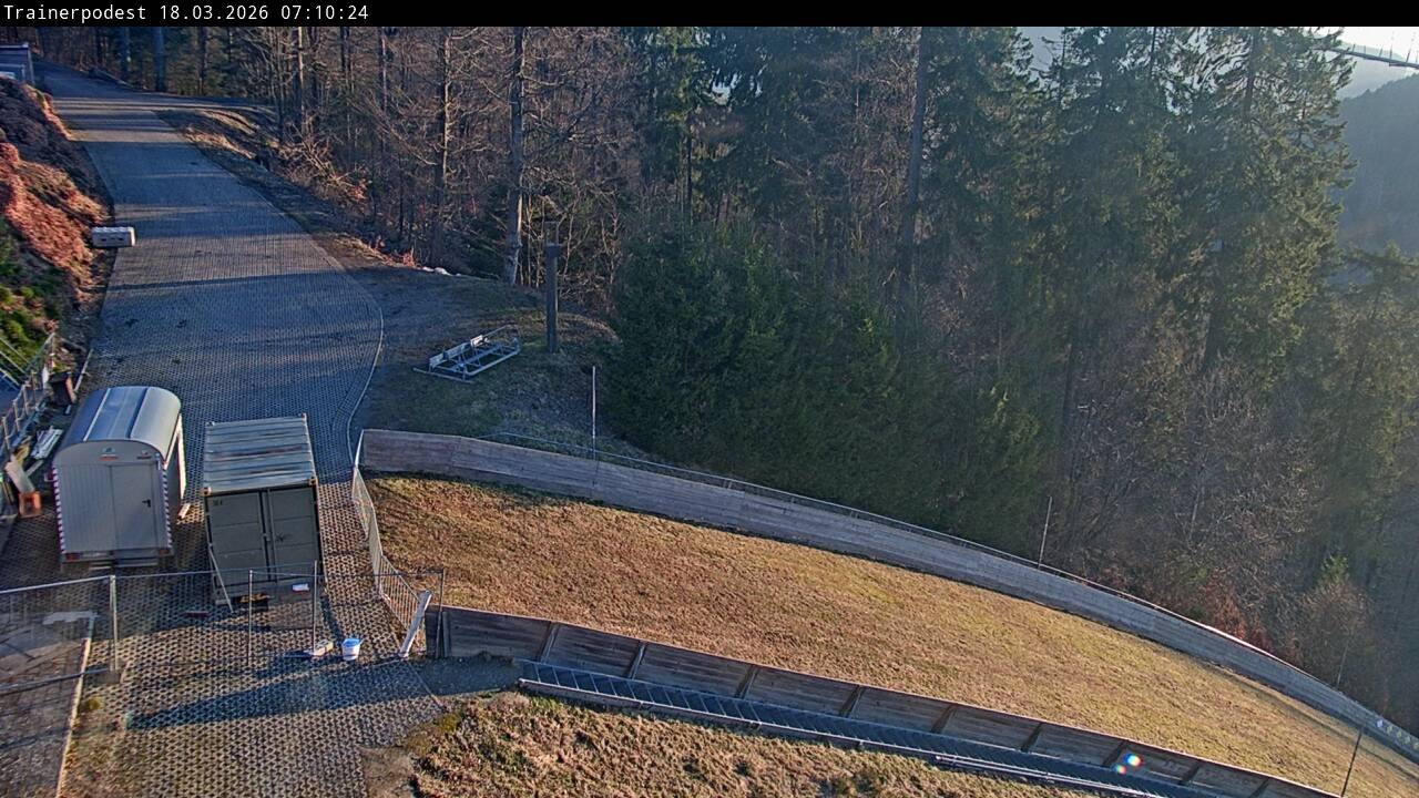 Archiv Foto Webcam Willingen: Blick Schanzentisch der Skisprungschanze