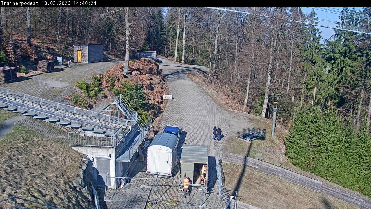 Archiv Foto Webcam Willingen: Blick Schanzentisch der Skisprungschanze