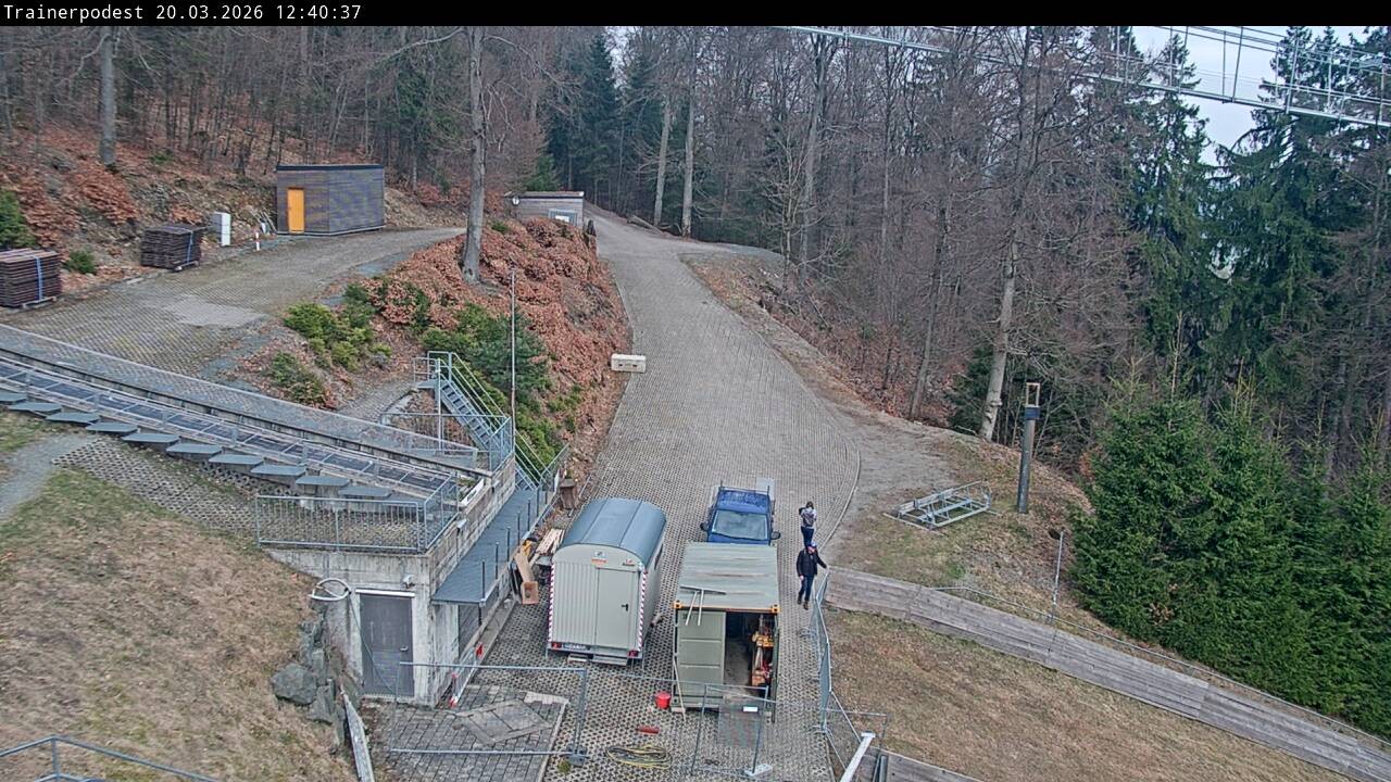 Archiv Foto Webcam Willingen: Blick Schanzentisch der Skisprungschanze