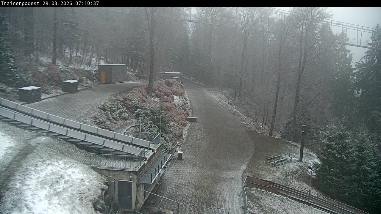 Archiv Foto Webcam Willingen: Blick Schanzentisch der Skisprungschanze