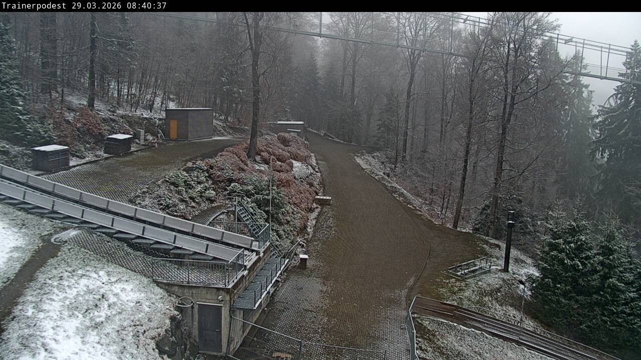 Archiv Foto Webcam Willingen: Blick Schanzentisch der Skisprungschanze