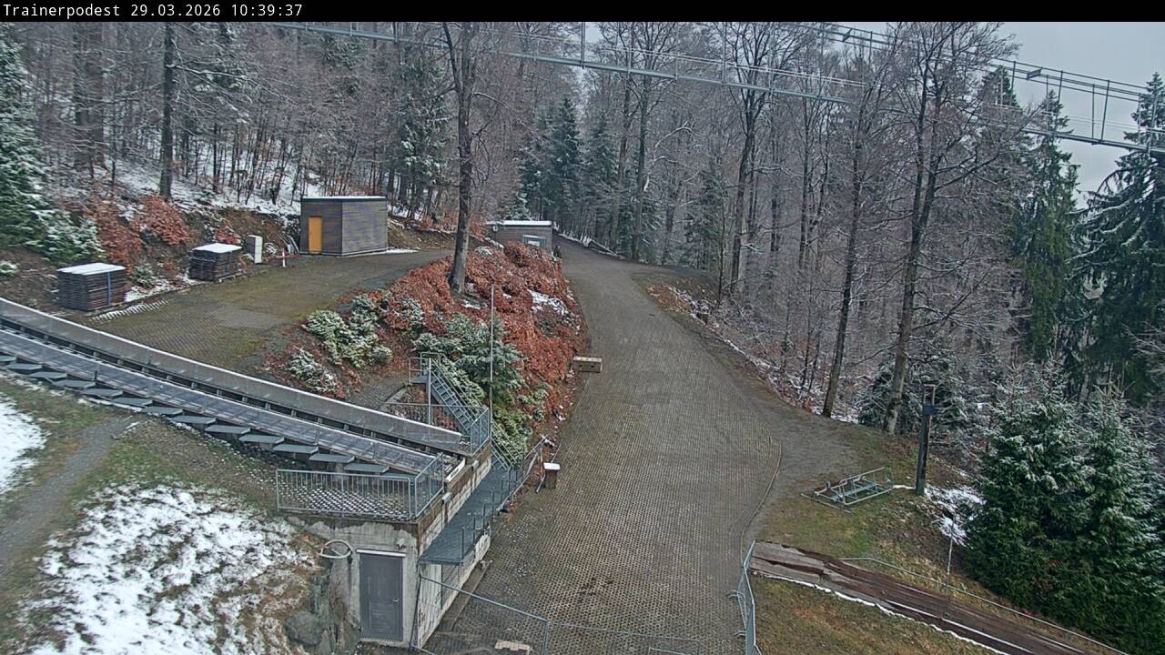 Archiv Foto Webcam Willingen: Blick Schanzentisch der Skisprungschanze