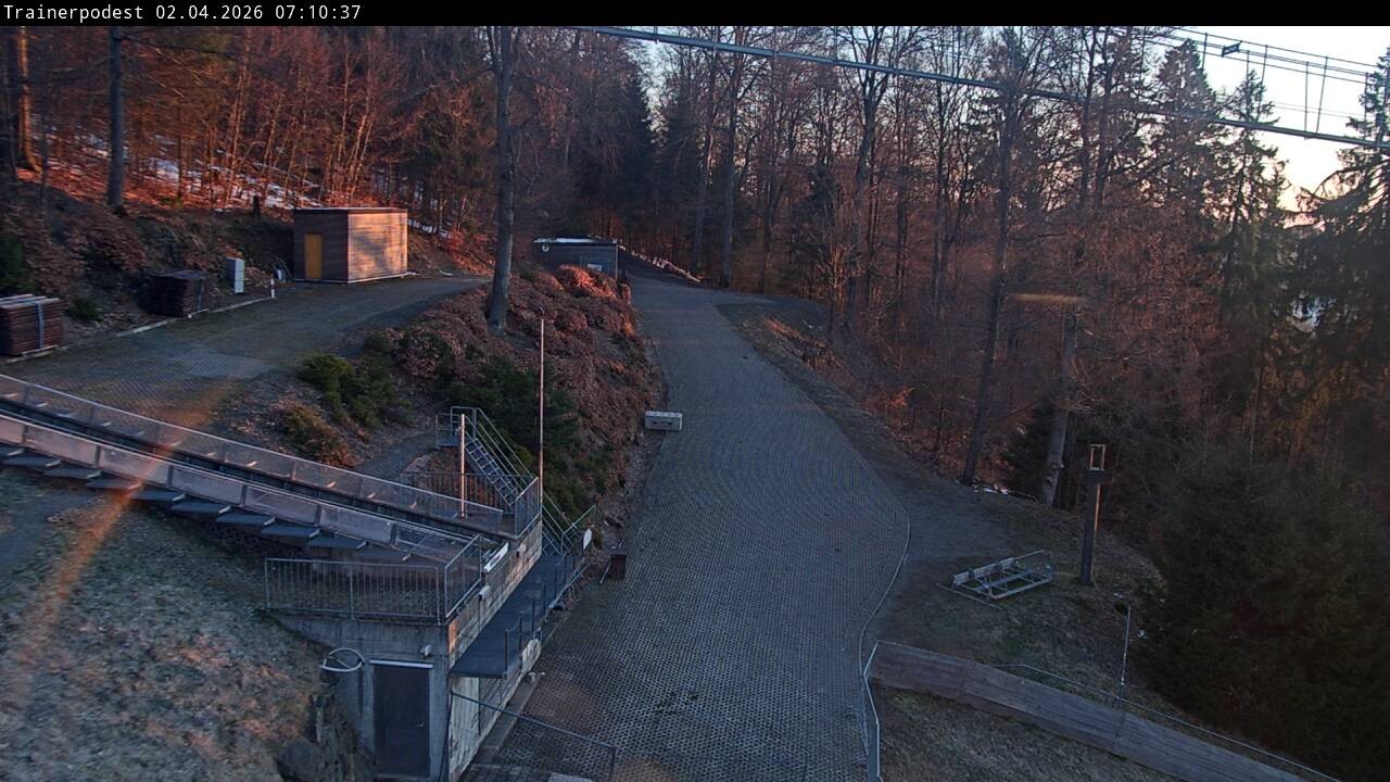 Archiv Foto Webcam Willingen: Blick Schanzentisch der Skisprungschanze