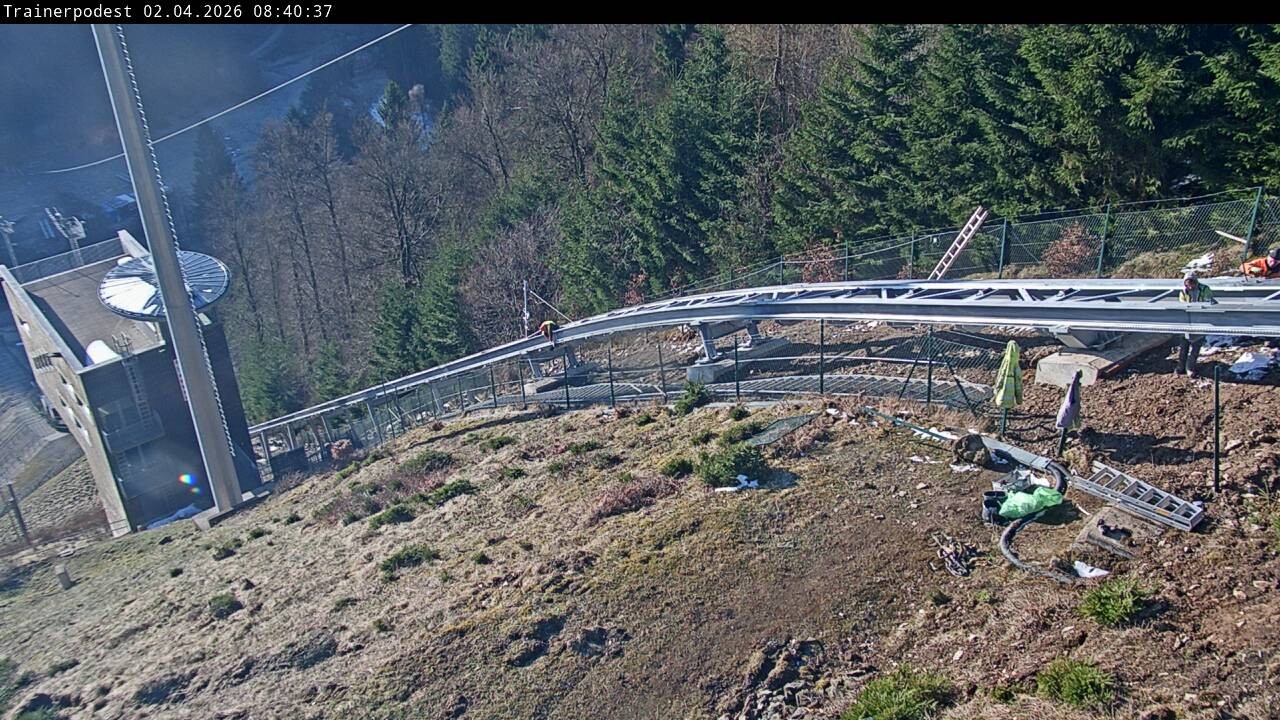 Archiv Foto Webcam Willingen: Blick Schanzentisch der Skisprungschanze
