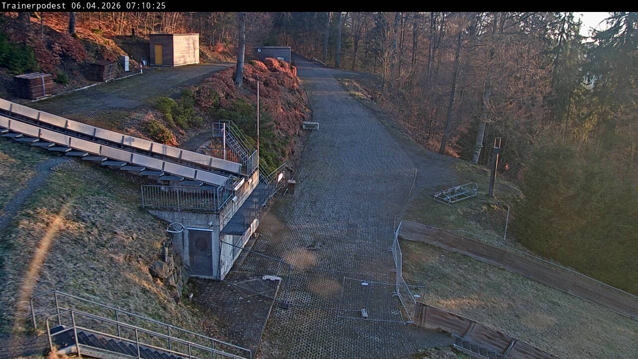 Archiv Foto Webcam Willingen: Blick Schanzentisch der Skisprungschanze