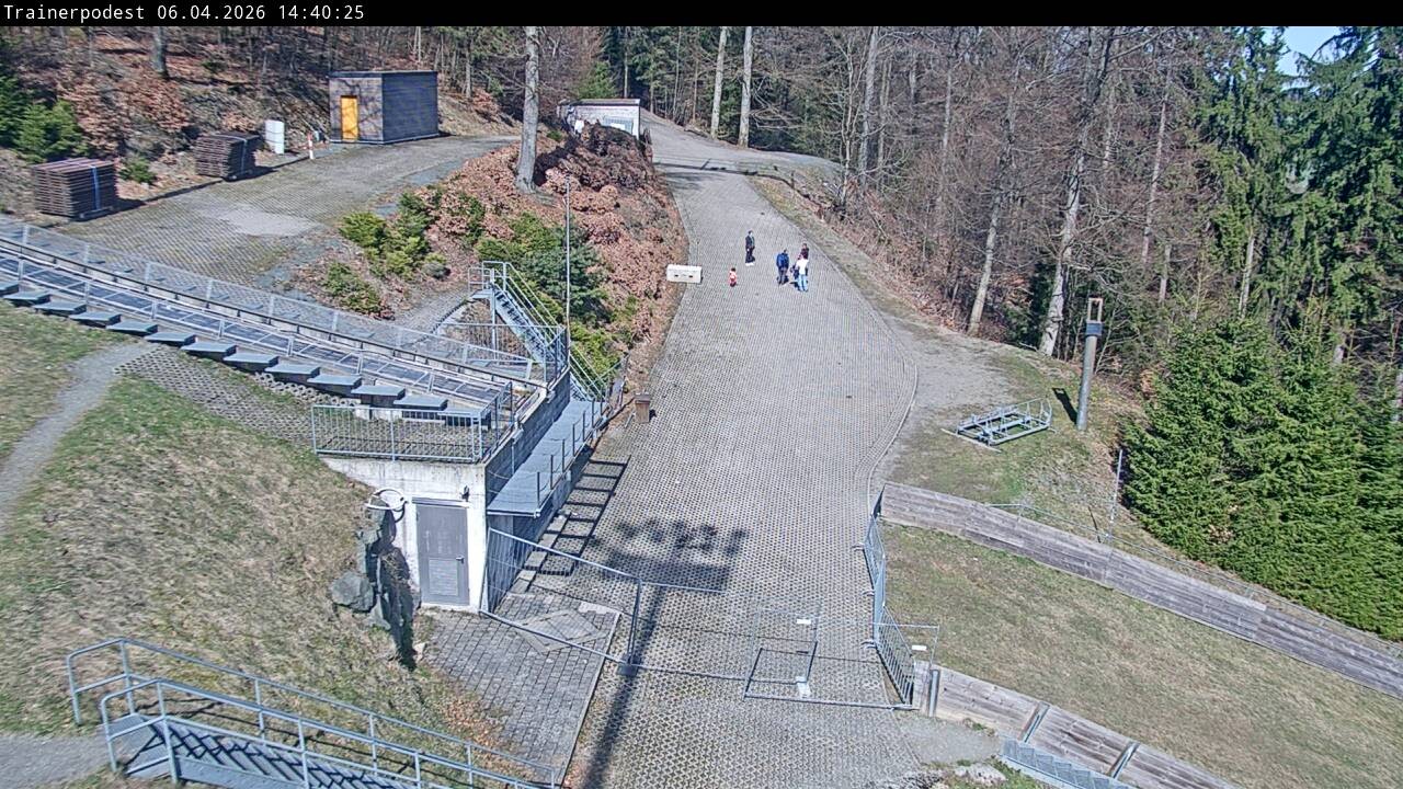 Archiv Foto Webcam Willingen: Blick Schanzentisch der Skisprungschanze