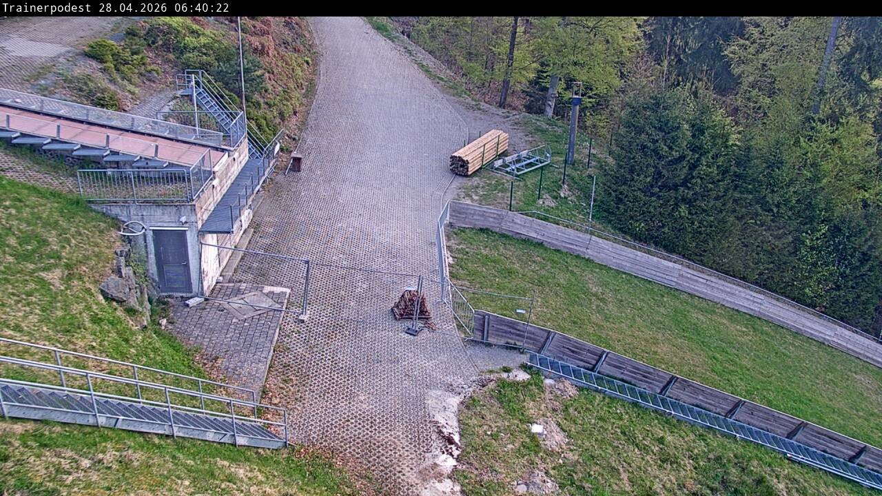 Archiv Foto Webcam Willingen: Blick Schanzentisch der Skisprungschanze