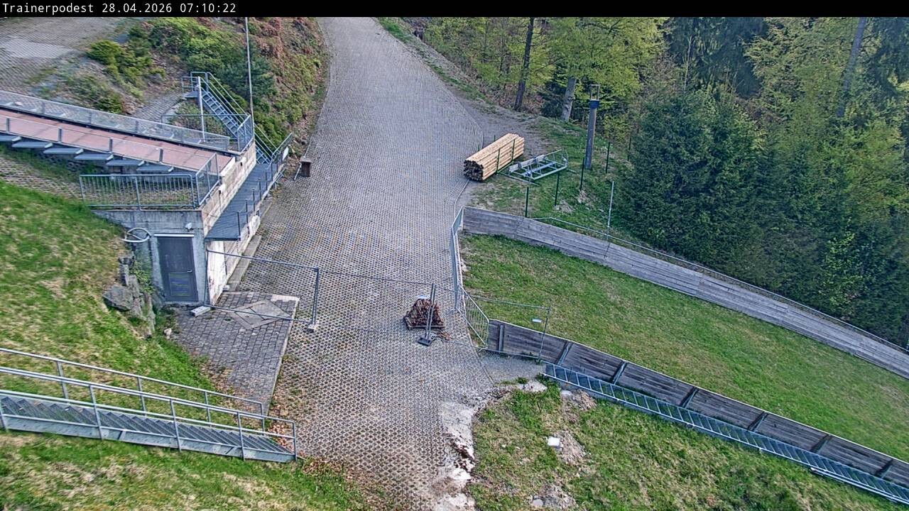Archiv Foto Webcam Willingen: Blick Schanzentisch der Skisprungschanze