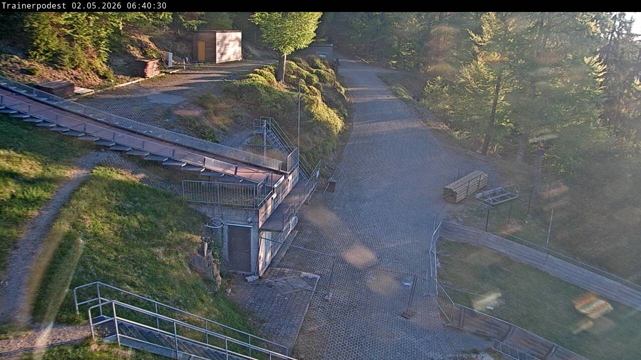 Archiv Foto Webcam Willingen: Blick Schanzentisch der Skisprungschanze
