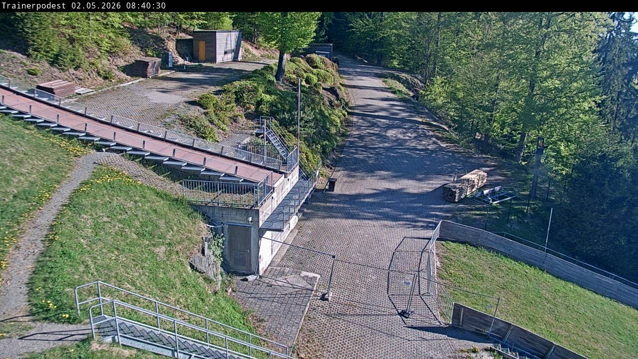 Archiv Foto Webcam Willingen: Blick Schanzentisch der Skisprungschanze