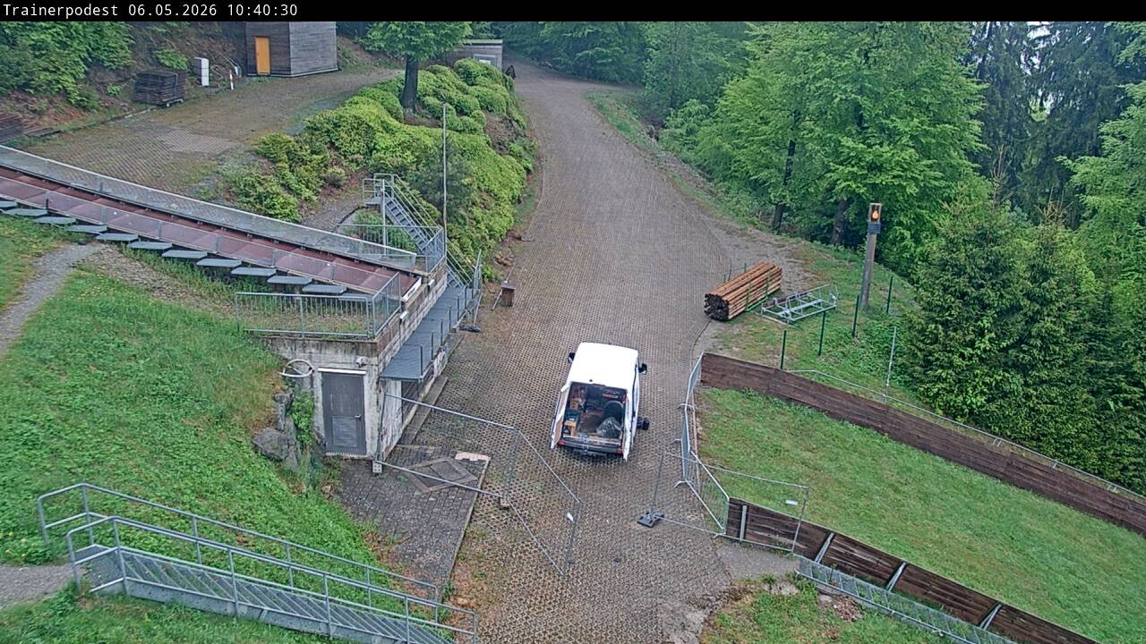 Archiv Foto Webcam Willingen: Blick Schanzentisch der Skisprungschanze
