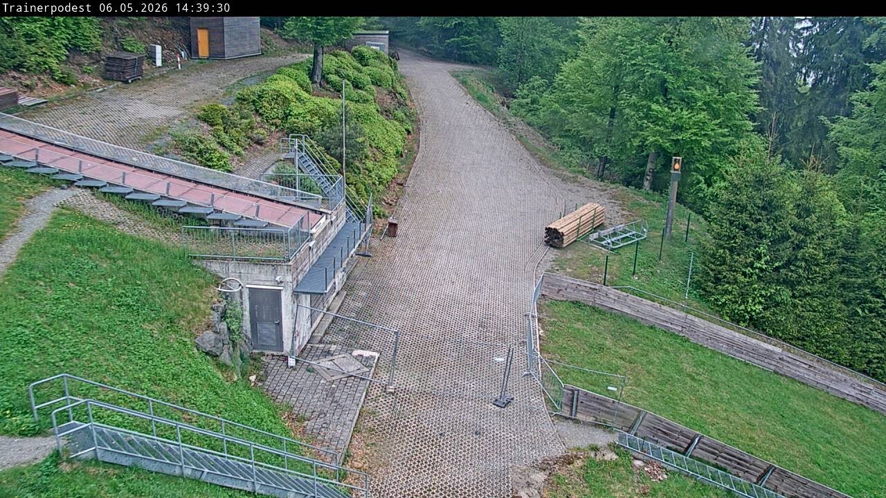 Archiv Foto Webcam Willingen: Blick Schanzentisch der Skisprungschanze