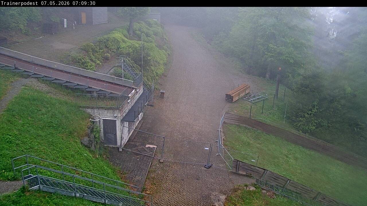 Archiv Foto Webcam Willingen: Blick Schanzentisch der Skisprungschanze