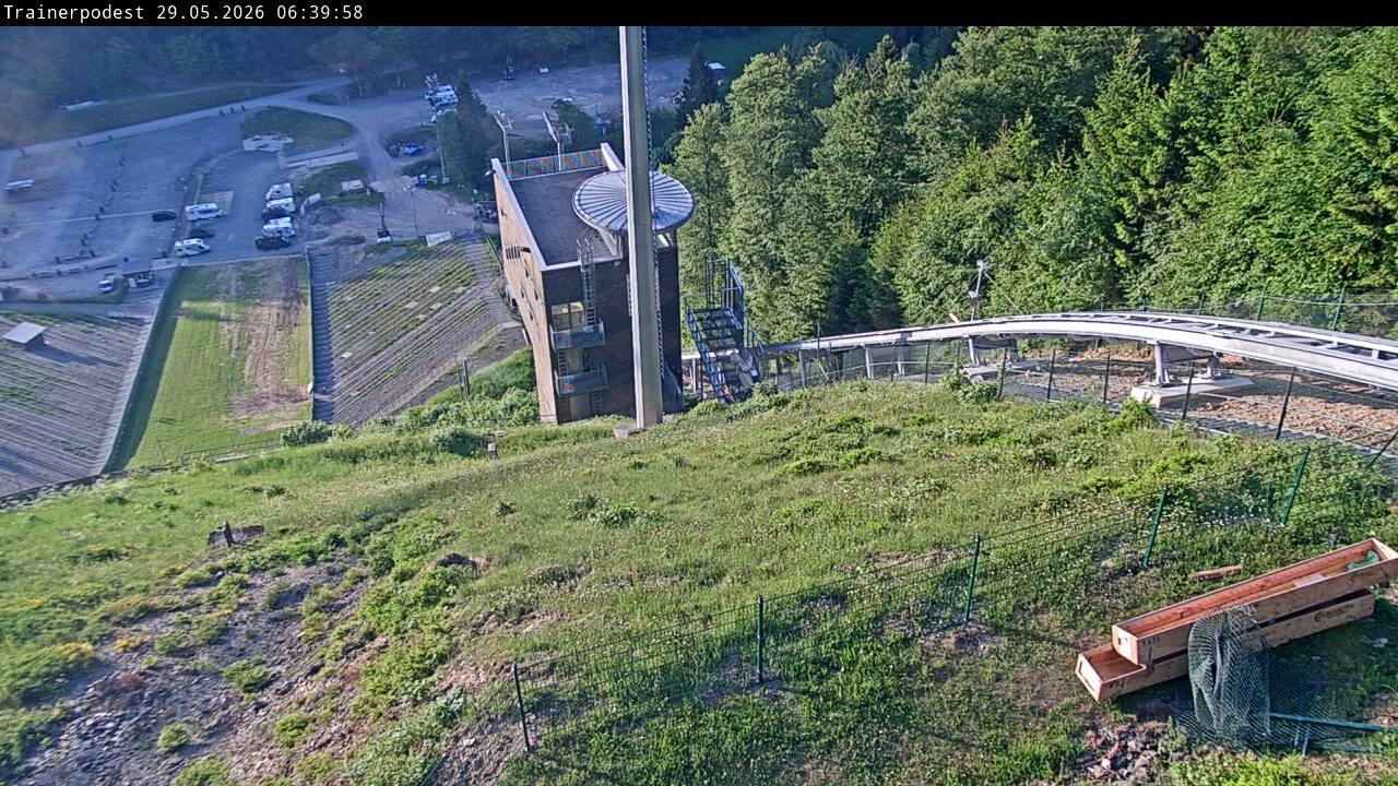 Archiv Foto Webcam Willingen: Blick Schanzentisch der Skisprungschanze