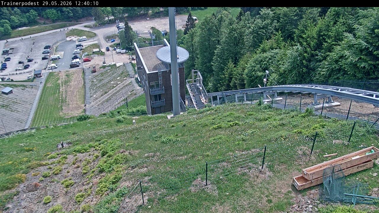 Archiv Foto Webcam Willingen: Blick Schanzentisch der Skisprungschanze