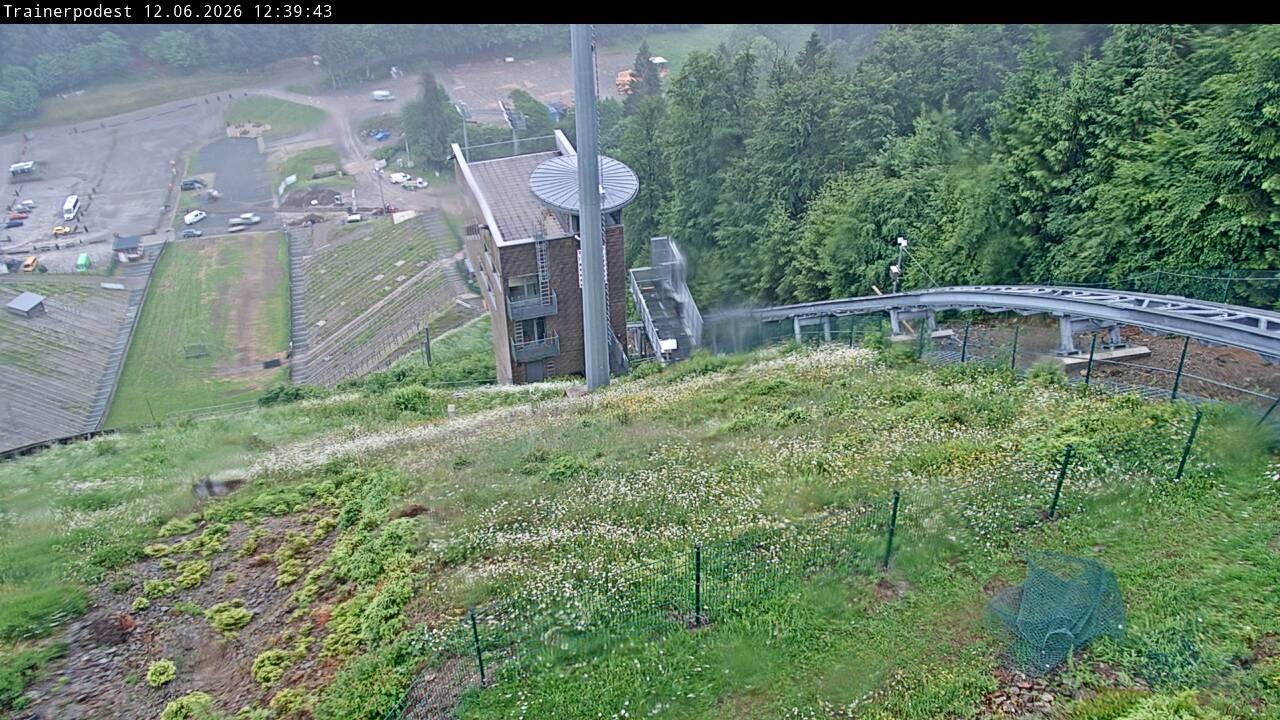 Archiv Foto Webcam Willingen: Blick Schanzentisch der Skisprungschanze