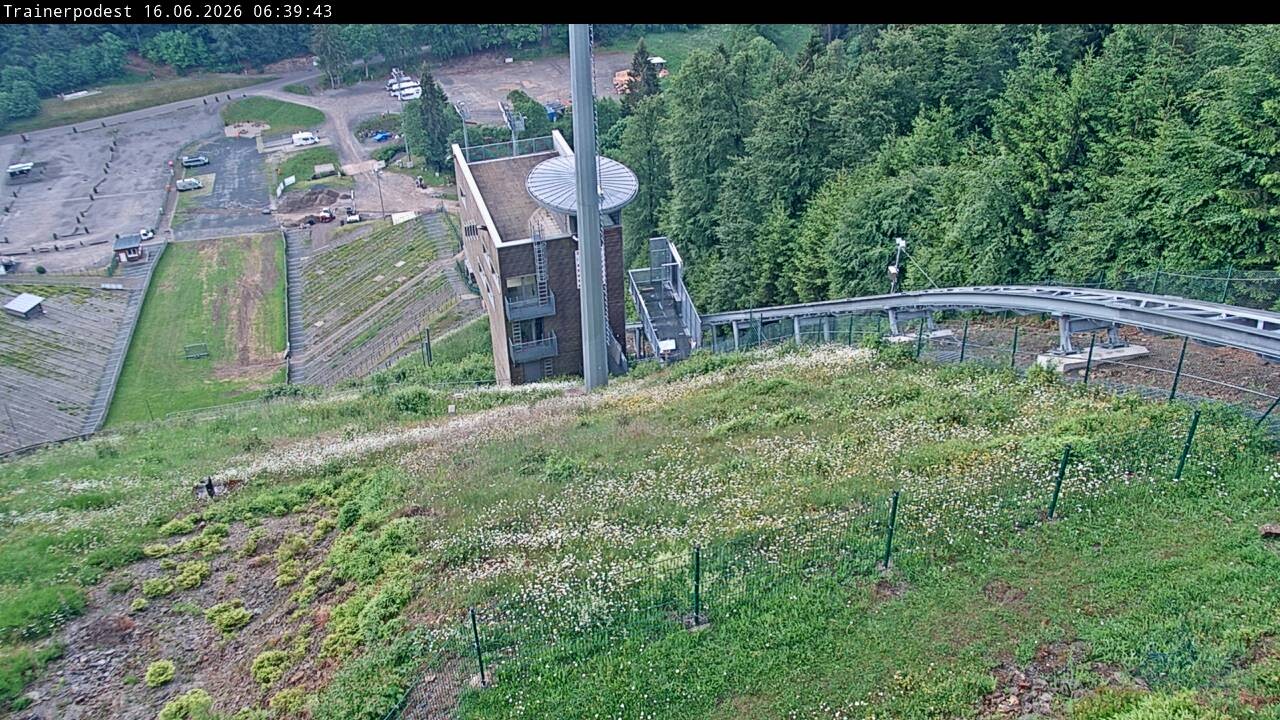 Archiv Foto Webcam Willingen: Blick Schanzentisch der Skisprungschanze